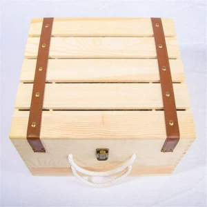 صندوق النبيذ خشبي